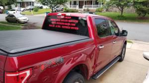2016 Ford F-150 Pickup truck rear window  Lettering from Thomas M, VA
