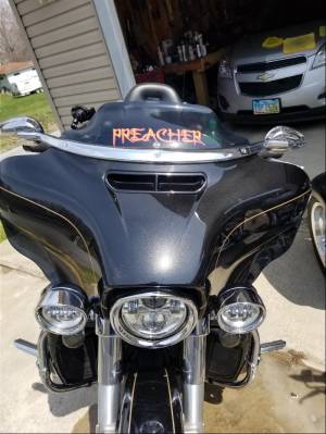Harley Davidson  Motorcycle windshield  Lettering from Andy C, OH