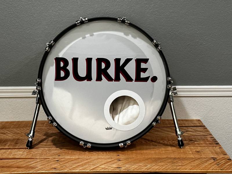 Kick drum head Lettering from Rick Q, CA