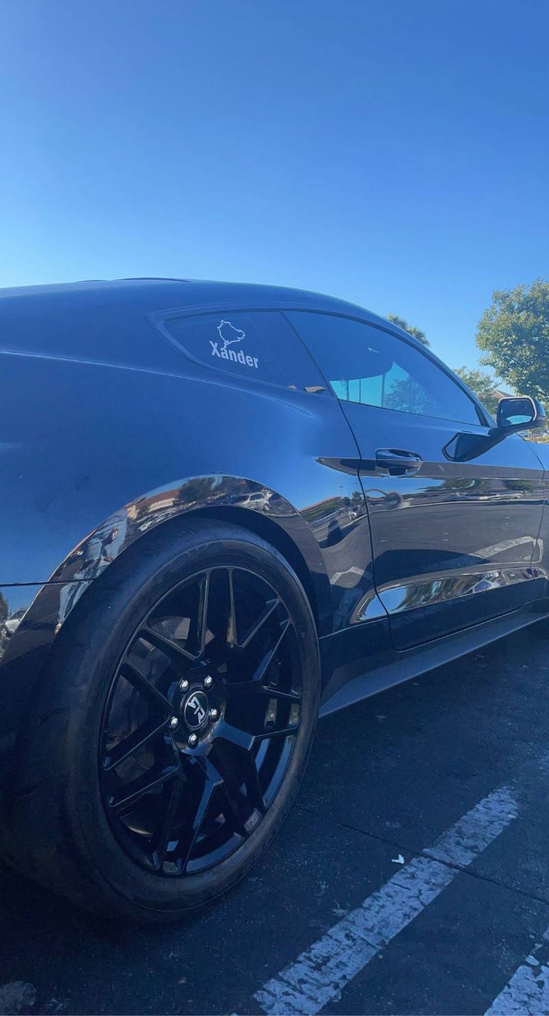 2019 Mustang GT Car window Lettering from Justin A, CA