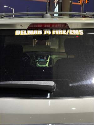 2015 Chevy Equinox Rear window of vehicle Lettering from Kenneth K, DE