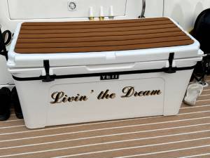 2001 Cruisers Yachts 3470 Yeti cooler on boat Lettering from Brian S, PA