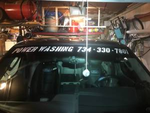 03 Ford 150 Windshield of truck  Lettering from Raymond J, MI