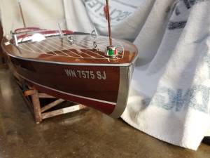 Model of the R/C 1949 Chris Craft runabout. 6 months in the making Lettering from Eric S, WA