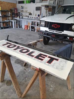 80 Toyota p/u 4x4 Chevy drive train  Truck tailgate Lettering from Jeff B, AZ
