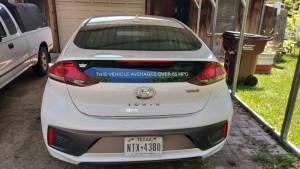 2020 Hyundai Ionic Hybrid (4 door hatchback) Car Lettering from Scott F, TX