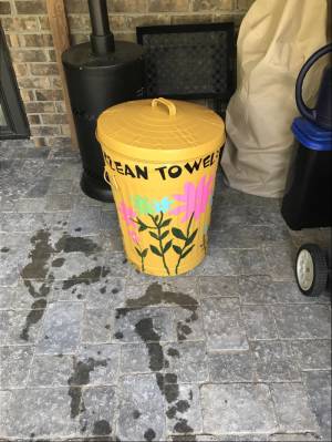 Lettering for Trash can decoration